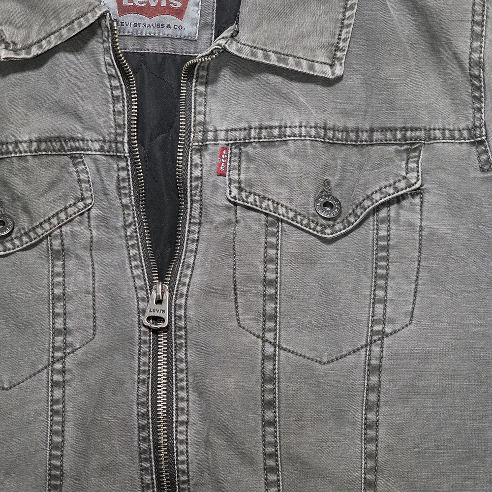 Levi's Gray/black Denim Jacket Insulated & VERY WARM
